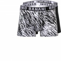 Besorgen 😀 bruno banani Shorts 2er Pack 2201-2333/4115 Trunks, Baumwoll-Stretch, Schwarz-weiß ✨
