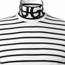 Coupon 🔔 HUGO Longsleeve Dardini 50461715/120 Stehkragenshirt, Baumwolle, Weiß-schwarz gestreift, Weiß-schwarz ✔️ -Wäsche Verkaufsladen 381613 norm2