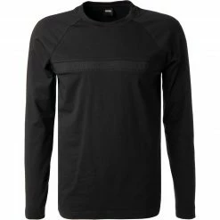 Top 10 ✔️ BOSS Longsleeve Togn Tape 50462863/001 Baumwolle, Schwarz 🤩