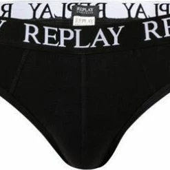 Coupon 🎉 Replay Briefs 2er Pack I101182/N088 Slips, Baumwoll-Stretch, Schwarz-grau 🎁 -Wäsche Verkaufsladen 381997 norm2