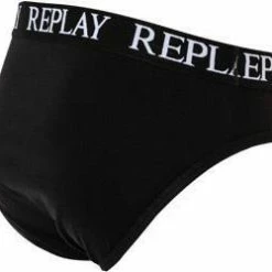 Coupon 🎉 Replay Briefs 2er Pack I101182/N088 Slips, Baumwoll-Stretch, Schwarz-grau 🎁 -Wäsche Verkaufsladen 381997 norm3