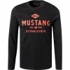 Billig ✨ MUSTANG T-Shirt 1011954/4132 Longsleeve, Baumwolle, Schwarz 🌟