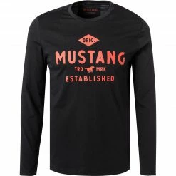 Billig ✨ MUSTANG T-Shirt 1011954/4132 Longsleeve, Baumwolle, Schwarz 🌟