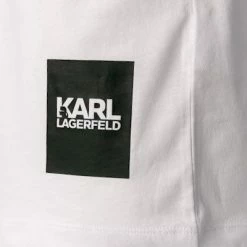 Bestes Angebot 🧨 KARL LAGERFELD T-Shirt 755084/0/521224/10 Longsleeve, Baumwolle, Weiß-schwarz, Weiß 🥰 -Wäsche Verkaufsladen 382815 norm3