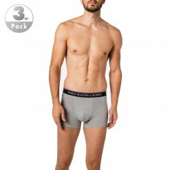 Coupon 👏 Polo Ralph Lauren Trunks 3er Pack 714835885/005 Baumwoll-Stretch, Grau 💯