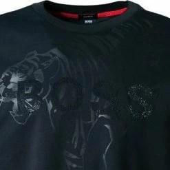 Neu 😀 BOSS Longsleeve Togn Iconic 50463004/001 Relaxed Fit, Bio Baumwolle, Schwarz 🎉 -Wäsche Verkaufsladen 383405 norm3