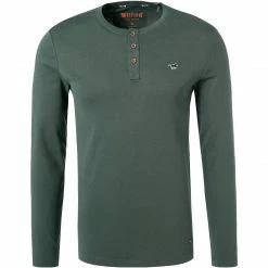 Großhandel 🔔 MUSTANG Longsleeve 1012375/6432 Slim Fit, Baumwolle, Tannengrün ✔️