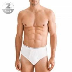Budget 🥰 Seidensticker Brief 2er Pack 12.200005/0001 Slips, Baumwolle, Weiß 🎁