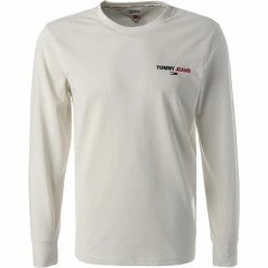 Besorgen 🥰 TOMMY 👖 JEANS Longsleeve DM0DM12279/YBI Baumwolle, Ecru 💯