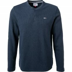 Angebote ✨ TOMMY 👖 JEANS Longsleeve DM0DM12249/C87 Bio Baumwolle, Dunkelblau meliert, Dunkelblau ✔️