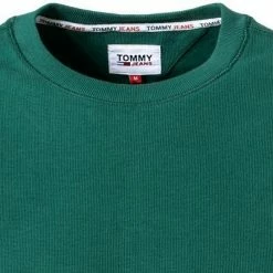 Neu ⌛ TOMMY 👖 JEANS Longsleeve DM0DM12247/L6N Bio Baumwolle, Tannengrün 🔔 -Wäsche Verkaufsladen 384364 norm2