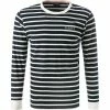 Brandneu ⌛ Gant Longsleeve 2004035/433 Baumwolle, Nachtblau-weiß gestreift, Nachtblau-weiß 🔔