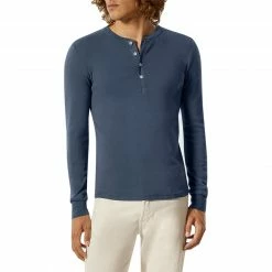 Coupon 🛒 Schiesser Revival Karl-Heinz Henley 1/1 172123/800 Longsleeve, Bio Baumwolle, Blau ⌛