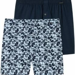 Neu 🛒 Schiesser Boxershorts 2er Pack 176828/908 Baumwolle, Dunkelblau-bleu gemustert, Dunkelblau-hellblau 🎁 -Wäsche Verkaufsladen 384811 norm3