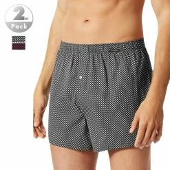 Blitzangebot 🔥 Schiesser Boxershorts 2er Pack 176830/901 Baumwolle, Dunkelrot-dunkelblau gemustert, Dunkelrot-dunkelblau 😀