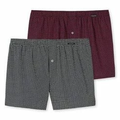 Blitzangebot 🔥 Schiesser Boxershorts 2er Pack 176830/901 Baumwolle, Dunkelrot-dunkelblau gemustert, Dunkelrot-dunkelblau 😀 -Wäsche Verkaufsladen 384816 norm3