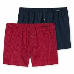 Blitzangebot 🎉 Schiesser Boxershorts 2er Pack 176830/908 Baumwolle, Dunkelblau-rot gemustert, Dunkelblau-rot 🔔 -Wäsche Verkaufsladen 384817 norm3