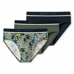 Blitzangebot 👍 Schiesser Rio-Slip 3er Pack 176898/901 Slips, Baumwoll-Stretch, Khaki-blau gemustert, Dunkelblau-khaki-multicolour ✔️ -Wäsche Verkaufsladen 384818 norm3