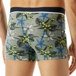 Neu 🎁 Schiesser Shorts 3er Pack 176899/901 Trunks, Baumwoll-Stretch, Khaki-blau gemustert, Dunkelblau-khaki-multicolour 💯 -Wäsche Verkaufsladen 384823 norm2