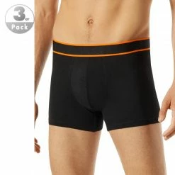 Neu 🔥 Schiesser Shorts 3er Pack 176902/901 Trunks, Baumwoll-Stretch, Dunkelblau, Blau-weiß-orange 😍