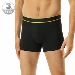 Bester Verkauf 🥰 Schiesser Shorts 3er Pack 176902/908 Trunks, Baumwoll-Stretch, Schwarz-blau-gelb 🤩