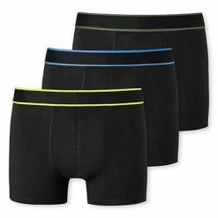 Bester Verkauf 🥰 Schiesser Shorts 3er Pack 176902/908 Trunks, Baumwoll-Stretch, Schwarz-blau-gelb 🤩 -Wäsche Verkaufsladen 384832 norm3